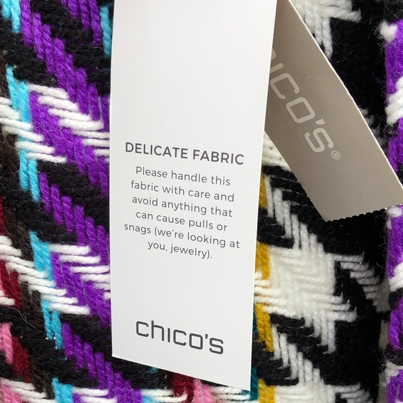 Chico’s Multi Fringe Ruana , Houndstooth Ruana - Picture 9 of 14